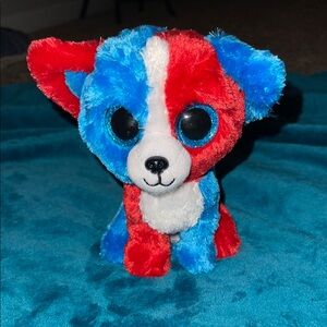 Ty Beanie Boo Red, Blue, and White Plush
